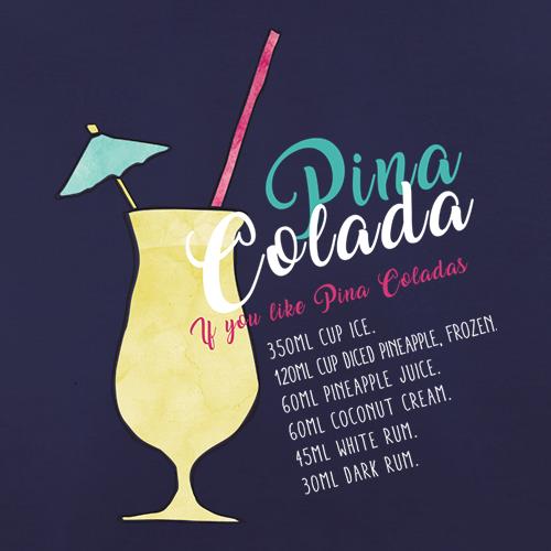 Pina Colada Recipe t shirt
