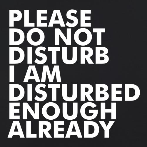 Please Do Not Disturb, I Am Disturbed Enough Already t shirt