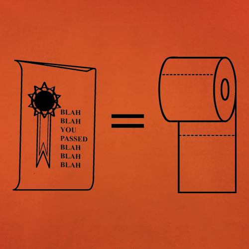 University certificate equals toilet paper t shirt