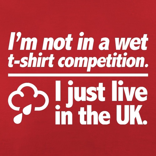 I'm Not In A Wet T-Shirt Competition. I Just Live In The UK t shirt