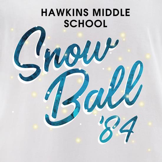 Hawkins Middle School Snow Ball '84 t shirt