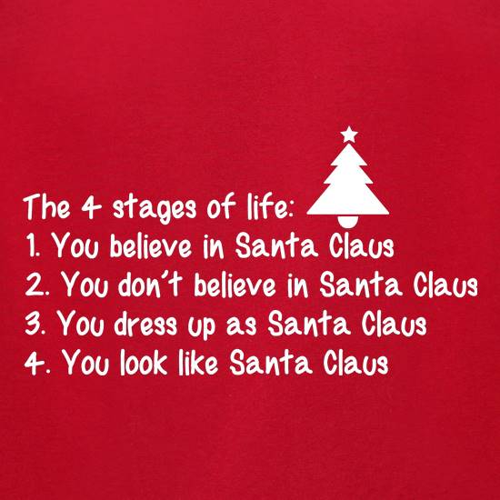 The 4 stages of Life - Santa t shirt
