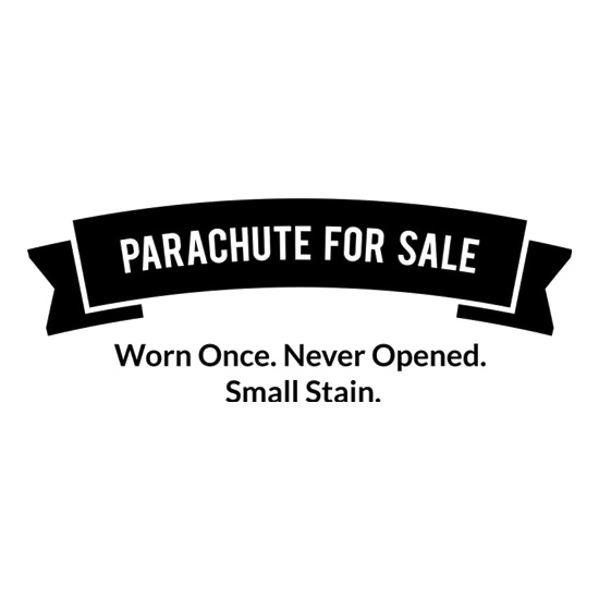 Parachute For Sale. Worn Once. Never Opened. Small Stain. t shirt