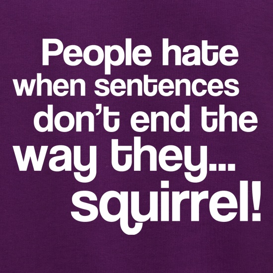 People Hate When Sentences Don't End The Way They...Squirrel! t shirt