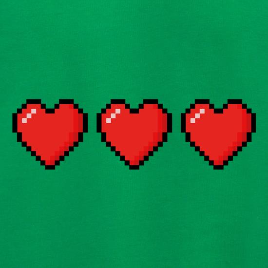 Trio of 16 Bit Hearts t shirt