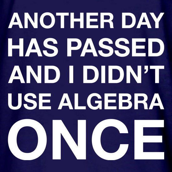 Another Day Has Passed & I Didn't Use Algebra Once t shirt