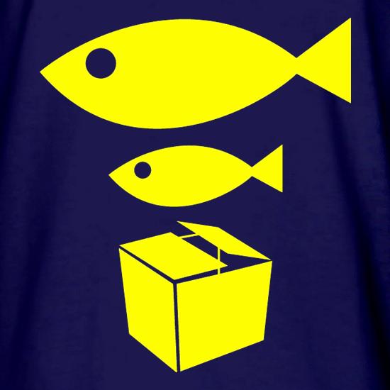 Big Fish Little Fish Cardboard Box t shirt
