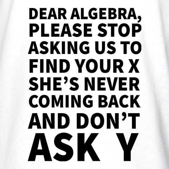 Dear Algebra t shirt