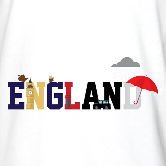England Word Icons t shirt