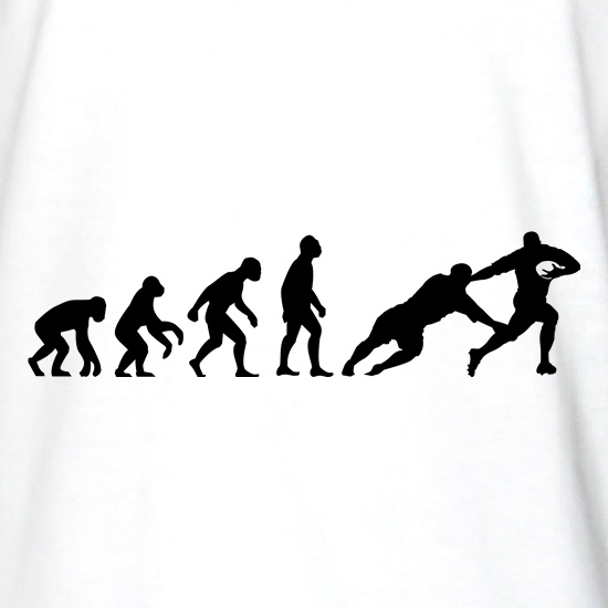 Evolution of Man Rugby t shirt