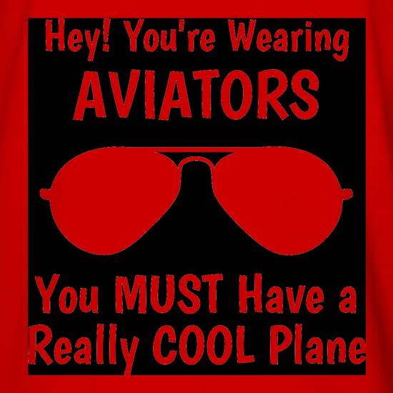 Hey! you're wearing aviators, you must have a really cool plane. t shirt