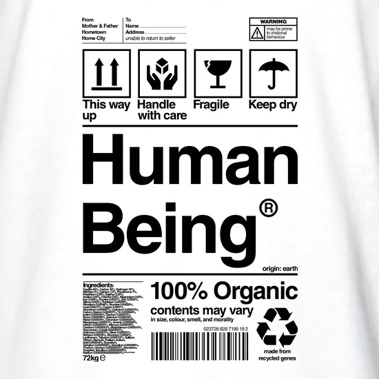 Human Being Care Instructions t shirt