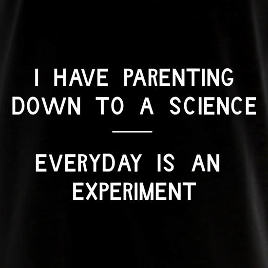 I have parenting down to a science, Everyday is an experiment t shirt