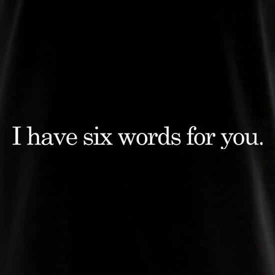 I Have Six Words For You t shirt