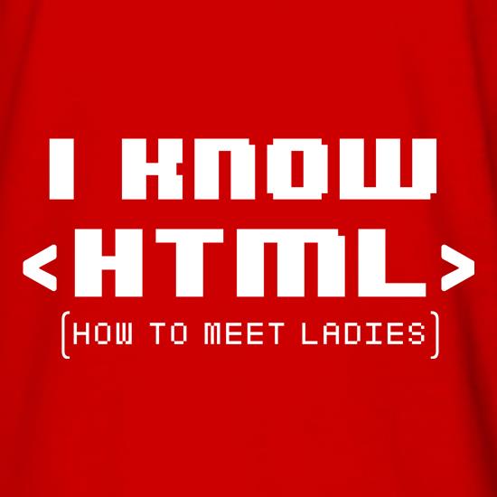I Know HTML t shirt