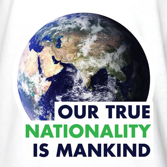 Our True Nationality Is Mankind t shirt