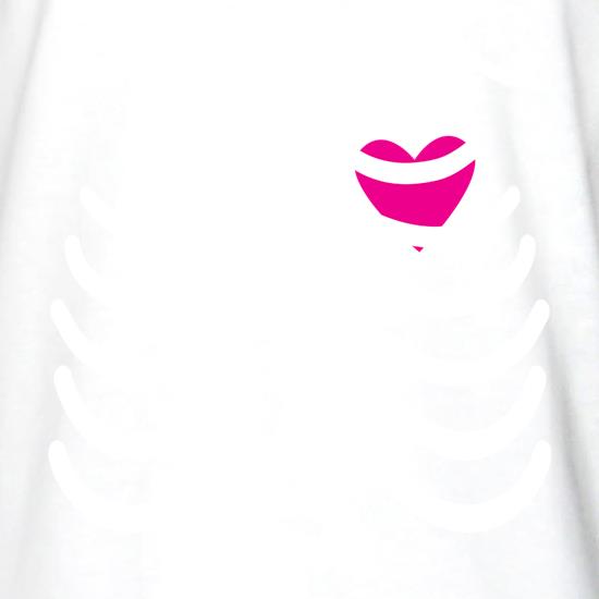 Pink Heart Skeleton t shirt