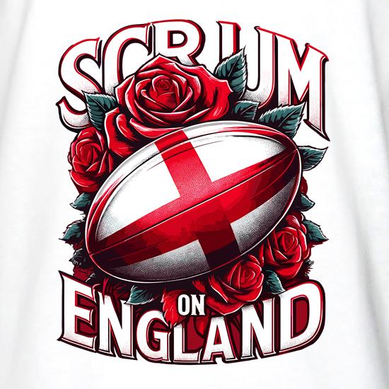 Scrum on England English Rugby t shirt