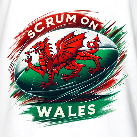 Scrum On Wales Welsh rugby t shirt
