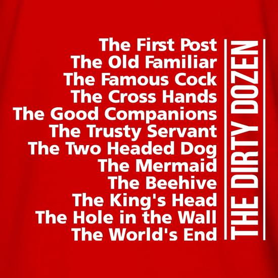 The World's End - List of Pubs t shirt