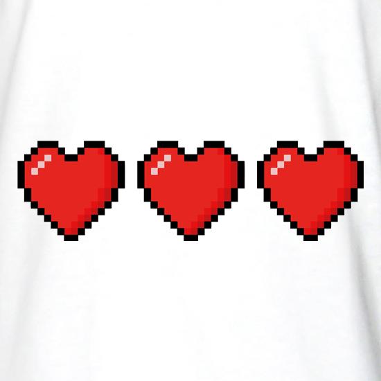 Trio of 16 Bit Hearts t shirt