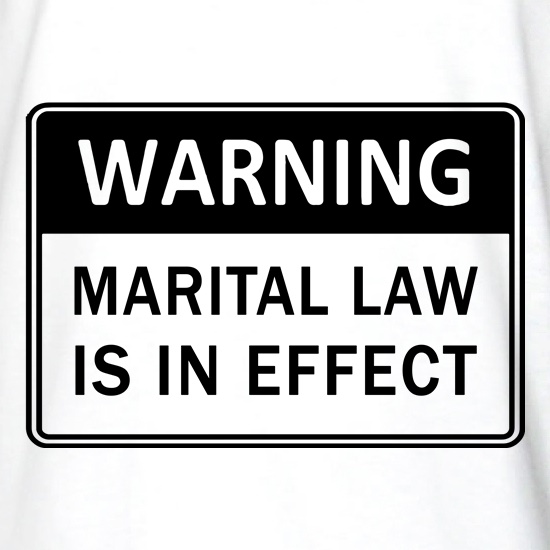 Warning Marital Law Is In Effect t shirt