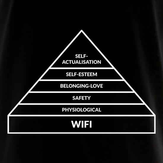 WiFi Hierachy Of Needs t shirt