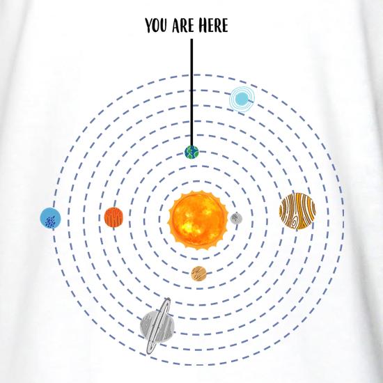 You are Here (Solar System) t shirt