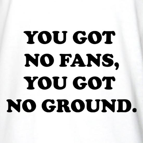 You Got No Fans, You Got No Ground t shirt
