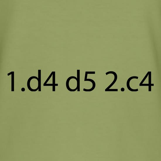 1. D4 D5 2. C4 Queen's Gambit Chess Opening t shirt