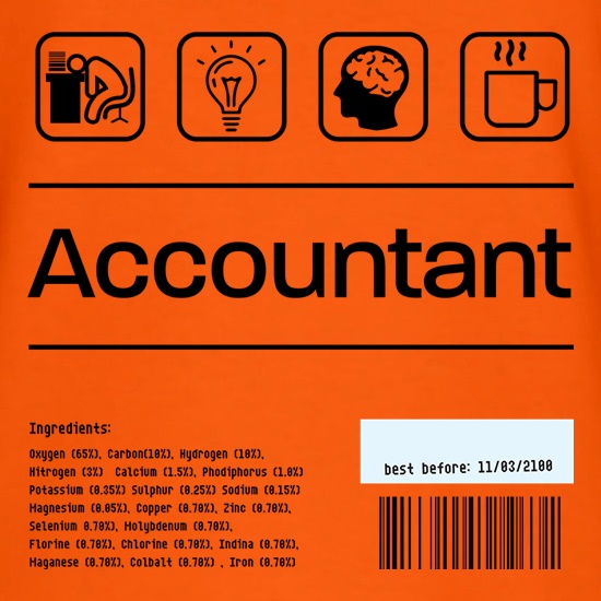 Accountant Ingredients t shirt