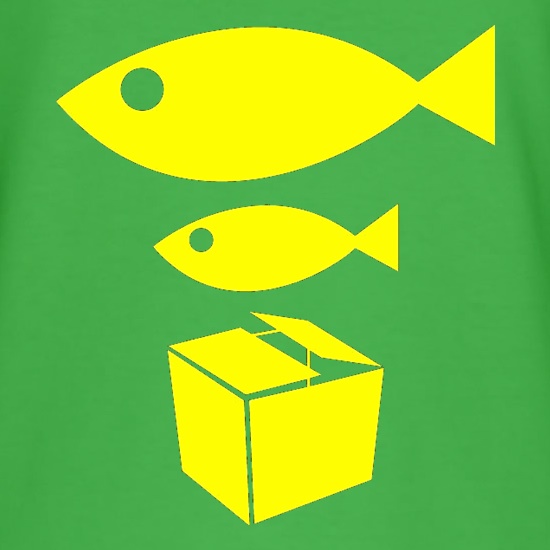 Big Fish Little Fish Cardboard Box t shirt