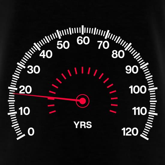 Birthday Speedometer 18 years old t shirt
