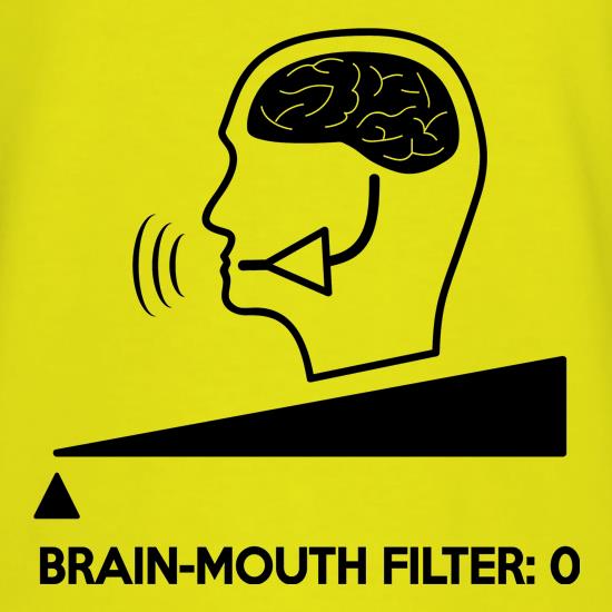 Brain-Mouth Filter Is Zero t shirt