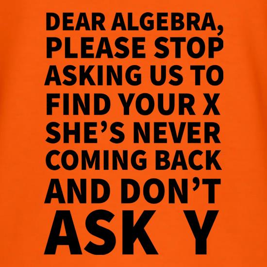 Dear Algebra t shirt
