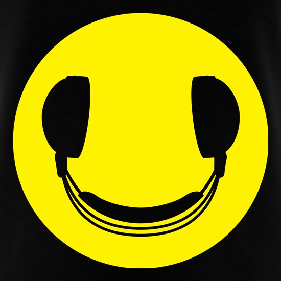 DJ Headphones Smiley Face t shirt
