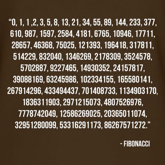 Fibonacci Quote t shirt