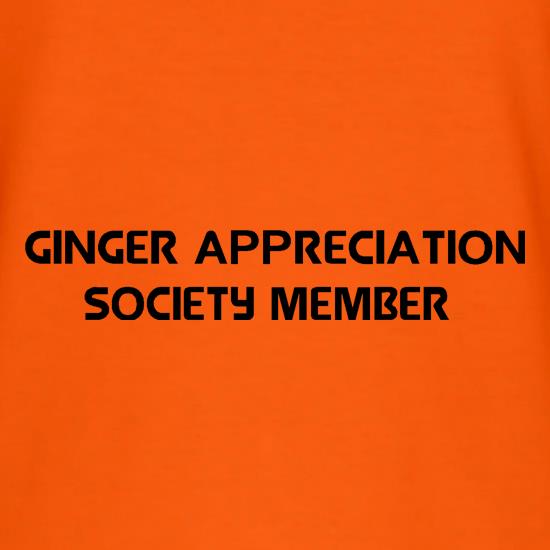 Ginger appreciation society member t shirt