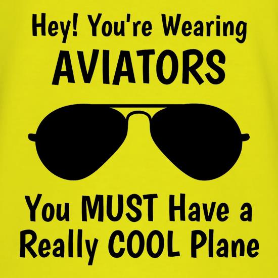Hey! you're wearing aviators, you must have a really cool plane. t shirt