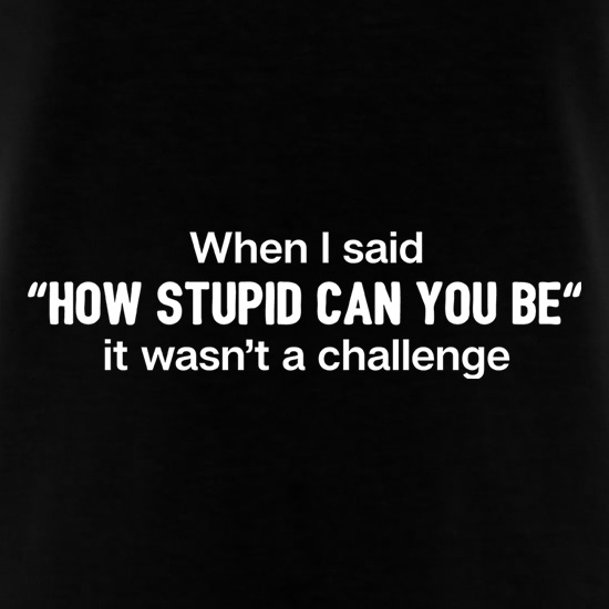 How Stupid Can You Be? t shirt