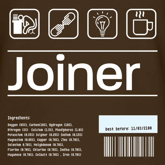 Joiner Ingredients t shirt