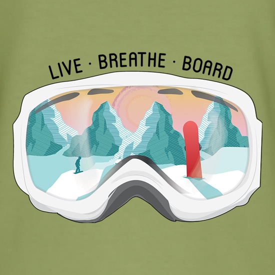 Live. Breathe. Board. t shirt