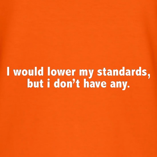 I Would Lower My Standards, But I Don't Have Any t shirt