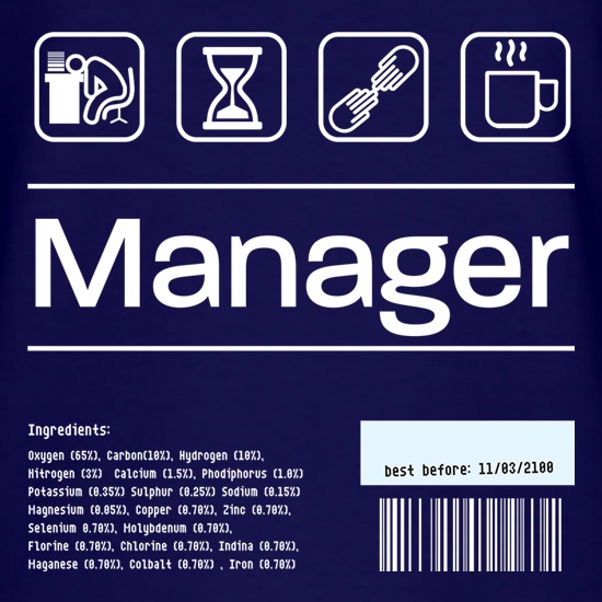 Manager Ingredients t shirt