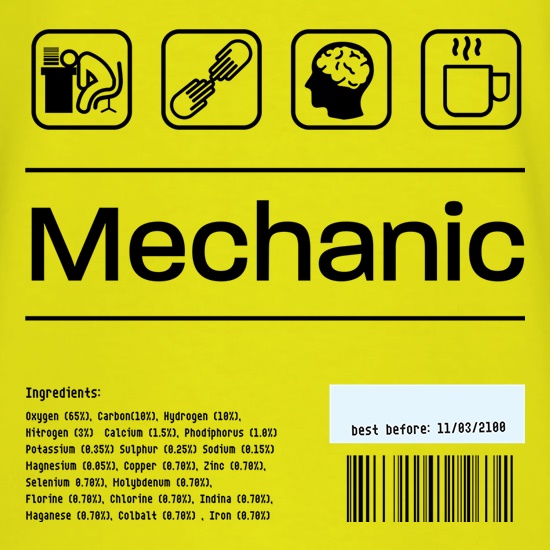 Mechanic Ingredients t shirt