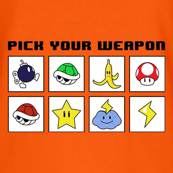 Pick Your Weapon t shirt