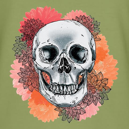 Skull Flowers t shirt