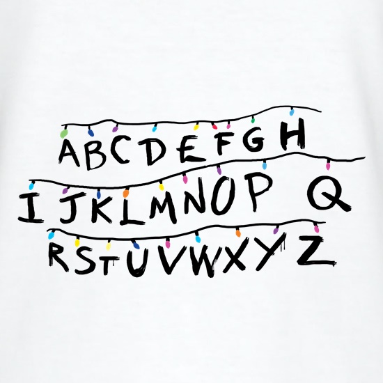 Stranger Alphabets t shirt