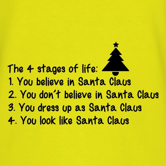 The 4 stages of Life - Santa t shirt