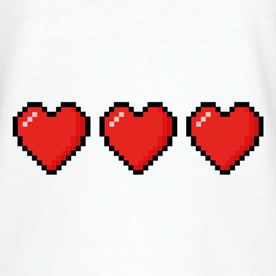 Trio of 16 Bit Hearts t shirt